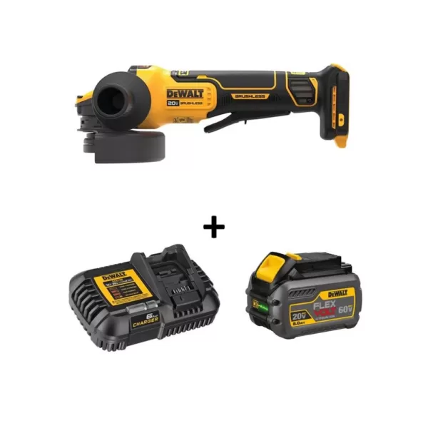 DEWALT 20-Volt MAX Cordless Brushless 4-1/2 - 5 in. Angle Grinder with FLEXVOLT ADVANTAGE and (1) FLEXVOLT 6.0Ah Battery Kit