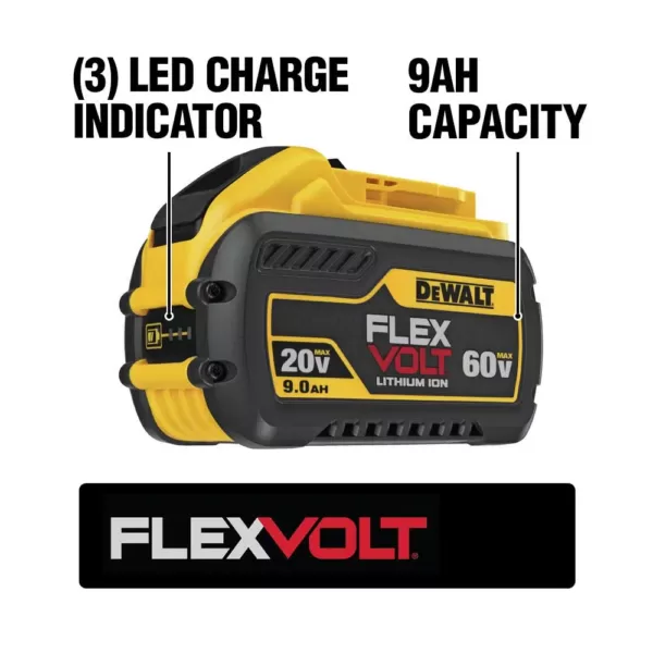 DEWALT FLEXVOLT 60-Volt MAX Cordless Brushless 4-1/2 in. - 6 in. Small Angle Grinder & (1) FLEXVOLT 9.0Ah Battery