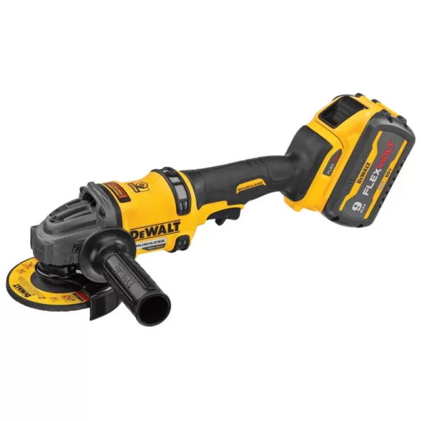 DEWALT FLEXVOLT 60-Volt MAX Brushless 4-1/2 in. - 6 in. Small Angle Grinder, (2) FLEXVOLT 9.0Ah Batteries & Reciprocating Saw