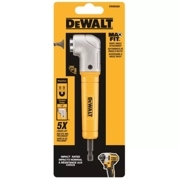 DEWALT MAXFIT Right Angle Magnetic Attachment with Black and Gold Drill Bit Set (14-Piece)