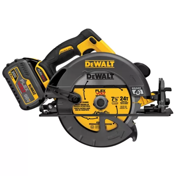 DEWALT FLEXVOLT 60-Volt MAX Cordless Brushless 7-1/4 in. Circular Saw, (1) FLEXVOLT 6.0Ah Battery, Recip Saw & 8-Blade Set