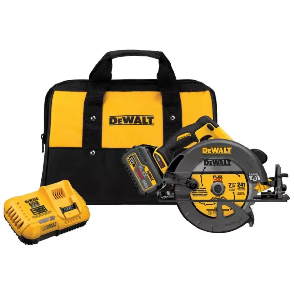 DEWALT FLEXVOLT 60-Volt MAX Cordless Brushless 7-1/4 in. Circular Saw, (1) FLEXVOLT 6.0Ah & (1) FLEXVOLT 9.0Ah Battery