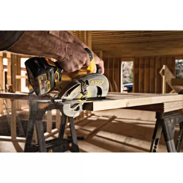 DEWALT FLEXVOLT 60-Volt MAX Cordless Brushless 7-1/4 in. Circular Saw, (2) FLEXVOLT 6.0Ah Batteries & 1/2 in. Impact Wrench