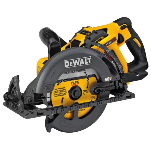 DEWALT FLEXVOLT 60-Volt MAX Cordless Brushless 7-1/4 in. Wormdrive Style Circular Saw with (1) FLEXVOLT 9.0Ah Battery