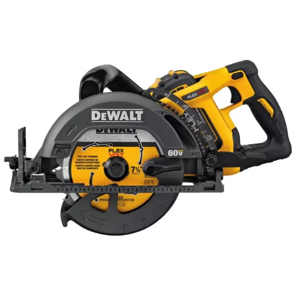 DEWALT FLEXVOLT 60-Volt MAX Cordless Brushless 7-1/4 in. Wormdrive Style Circular Saw with (2) FLEXVOLT 6.0Ah Batteries