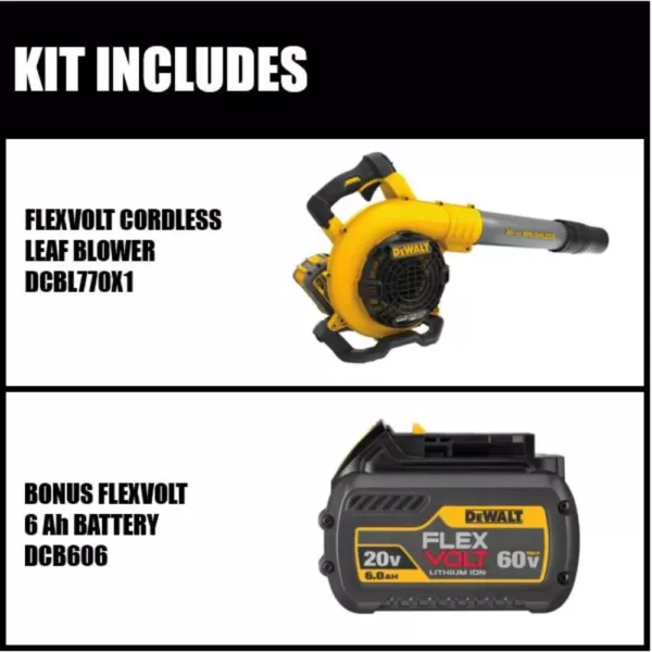 DEWALT 129 MPH 423 CFM 60V MAX Lithium Ion Cordless FLEXVOLT Handheld Leaf Blower with (2) 3.0Ah Batteries and Charger Included