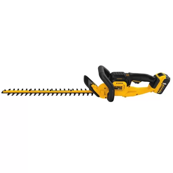 DEWALT 22 in. 20V MAX Lithium-Ion Cordless Hedge Trimmer with (1) 5.0Ah Battery, (1) 3.0Ah Battery and Charger Included