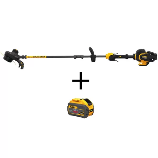 DEWALT 15 in. 60V MAX Cordless FLEXVOLT Brushless String Grass Trimmer (Tool Only) with Bonus FLEXVOLT (1) 3.0Ah Battery