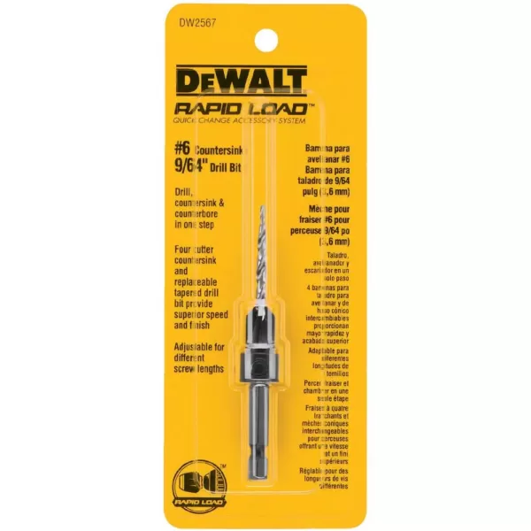 DEWALT #6 Countersink 9/64 in.  Drill Bit