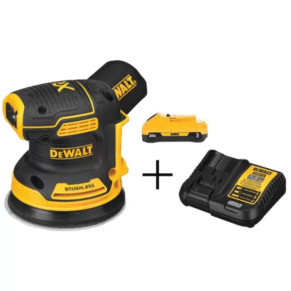 DEWALT 20-Volt MAX XR Cordless Brushless 5 in. Random Orbital Sander with (1) 20-Volt Battery 3.0Ah & Charger