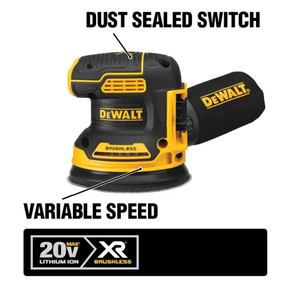 DEWALT 20-Volt MAX XR Cordless Brushless 5 in. Random Orbital Sander with 7-1/4 in. Circular Saw & (1) 20-Volt Battery 4.0Ah