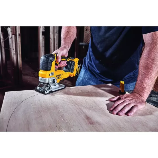 DEWALT 20-Volt MAX XR Cordless Brushless 5 in. Random Orbital Sander with (1) 20-Volt Battery 2.0Ah & Jigsaw