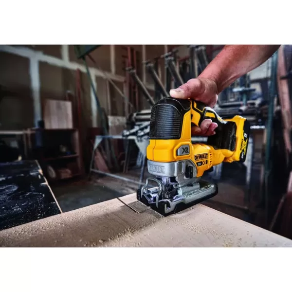 DEWALT 20-Volt MAX XR Cordless Brushless 5 in. Random Orbital Sander with (1) 20-Volt Battery 2.0Ah & Jigsaw