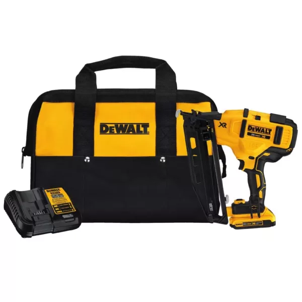 DEWALT 20-Volt MAX 16-Gauge Cordless Angled Nailer Kit with Bonus Bare 20-Volt MAX 1/4 in. Cordless Impact Driver