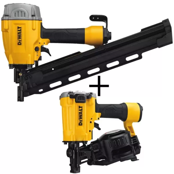 DEWALT Pneumatic 21° Collated Framing Nailer with Bonus Pneumatic 15° Coil Roofing Nailer