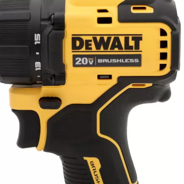 DEWALT ATOMIC 20-Volt MAX Cordless Brushless Compact 1/2 in. Hammer Drill, (2) 20-Volt 1.3Ah & (1) 20-Volt 5.0Ah Batteries