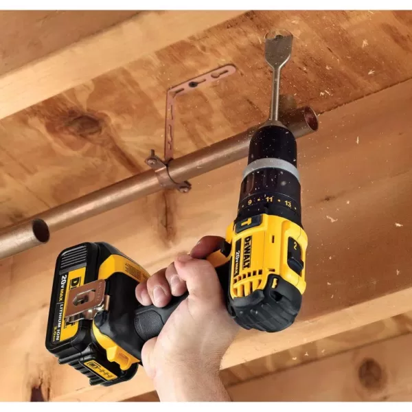 DEWALT 20-Volt MAX Cordless Compact 1/2 in. Hammer Drill/Driver with (2) 20-Volt 1.3Ah Batteries, Charger & Bag