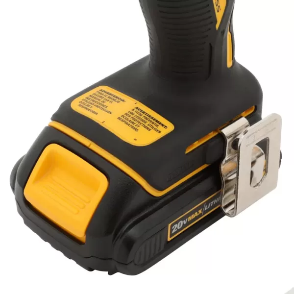 DEWALT ATOMIC 20-Volt MAX Cordless Brushless Compact 1/4 in. Impact Driver, (2) 20-Volt 1.3Ah Batteries, Charger & Bag