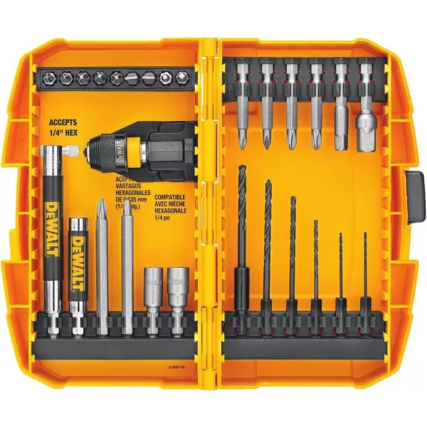 DEWALT 20-Volt MAX Cordless 1/4 in. Impact Driver, (2) 20-Volt 1.3Ah Batteries, Charger, Bag & 28-Pieces Screwdriving Set