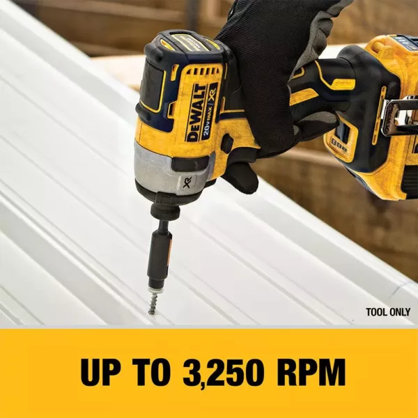 DEWALT 20-Volt MAX XR Lithium-Ion Cordless Brushless 1/4 in. Impact Driver, 2 Batteries 4 Ah, Charger, and Free Impact Driver