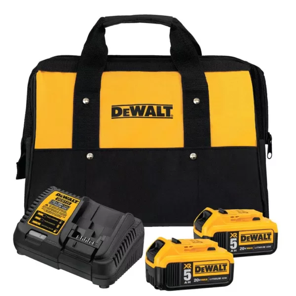 DEWALT 20-Volt MAX XR Cordless Brushless 1/2 in. Mid-Range Impact Wrench Detent Pin, (2) 20-Volt 5.0Ah Batteries & Charger