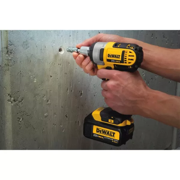 DEWALT 20-Volt MAX Cordless 1/2 in. Impact Wrench Kit with Detent Pin, (2) 20-Volt 4.0Ah Batteries & (1) 20-Volt 5.0Ah Battery