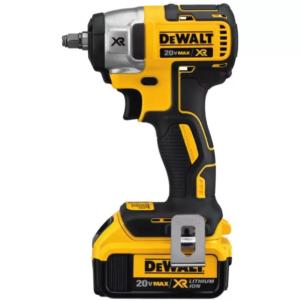 DEWALT 20-Volt MAX XR Cordless Brushless 3/8 in. Compact Impact Wrench, (2) 20-Volt 4.0Ah Batteries & Mech Tool Set (142-Piece)