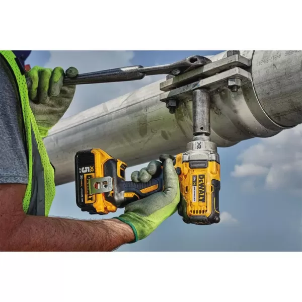 DEWALT 20-Volt MAX XR Cordless Brushless 1/2 in. Mid-Range Impact Wrench with Hog Ring Anvil, (2) 20-Volt 5.0Ah Batteries