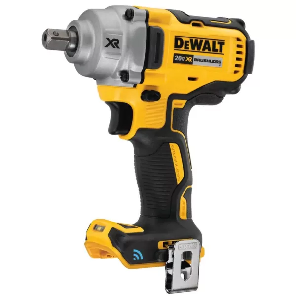 DEWALT 20-Volt MAX XR Cordless Brushless 1/2 in. Mid-Range Impact Wrench with Detent Pin Anvil & Tool Connect (Tool-Only)