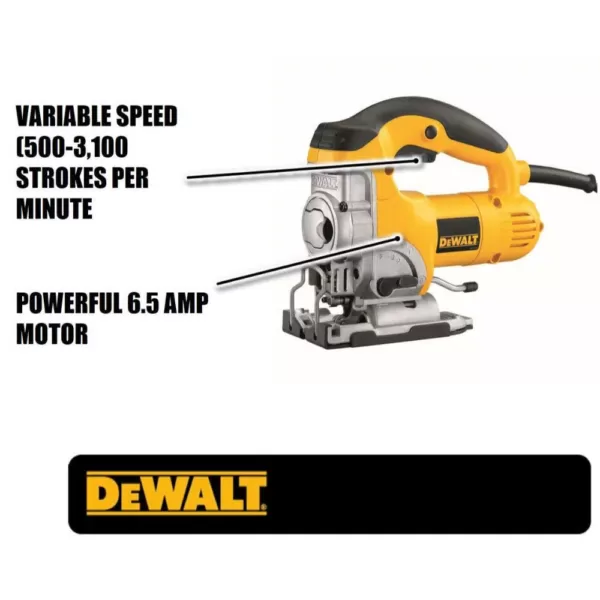 DEWALT 6.5 Amp Corded Jig Saw Kit with Kit Box