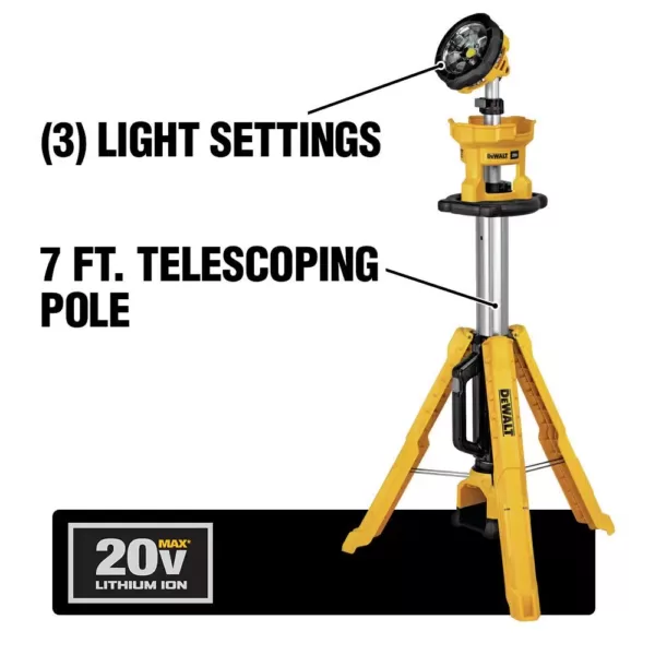 DEWALT 20-Volt MAX 3000-Lumen Tripod Light with (1) 20-Volt Battery 4.0Ah