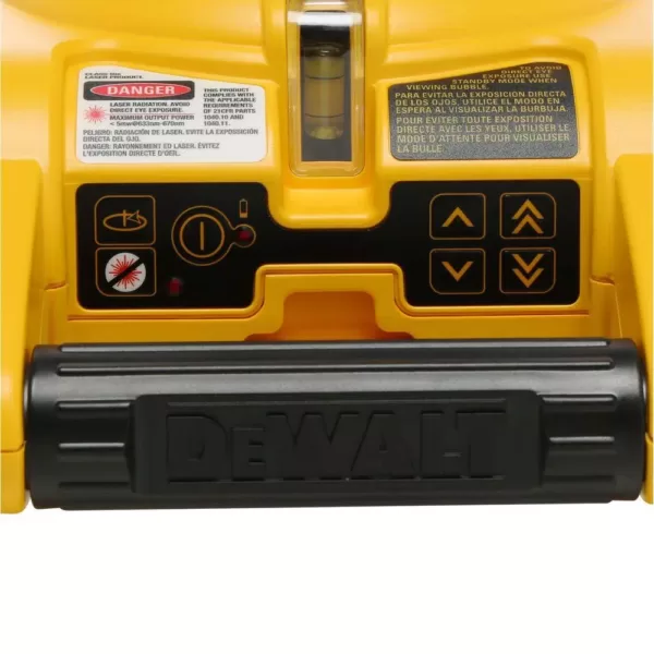 DEWALT 150 ft. Red Self-Leveling Rotary Laser Level with Detector & Clamp, Wall Mount, Remote, Bag, (2) D & (1) 9-Volt battery