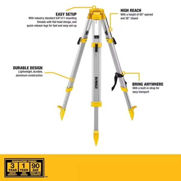 DEWALT 20-Volt Lithium-Ion Red Rotary Laser Level with Bonus Construction Tripod