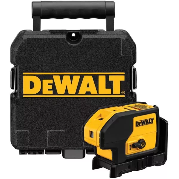 DEWALT 100 ft. Red Self-Leveling 3-Spot Laser Level with 4 AA Batteries and Case