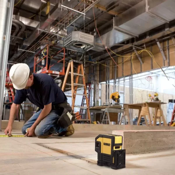 DEWALT 165 ft. Red Self-Leveling 5-Spot & Horizontal Line Laser Level with (3) AA Batteries & Case