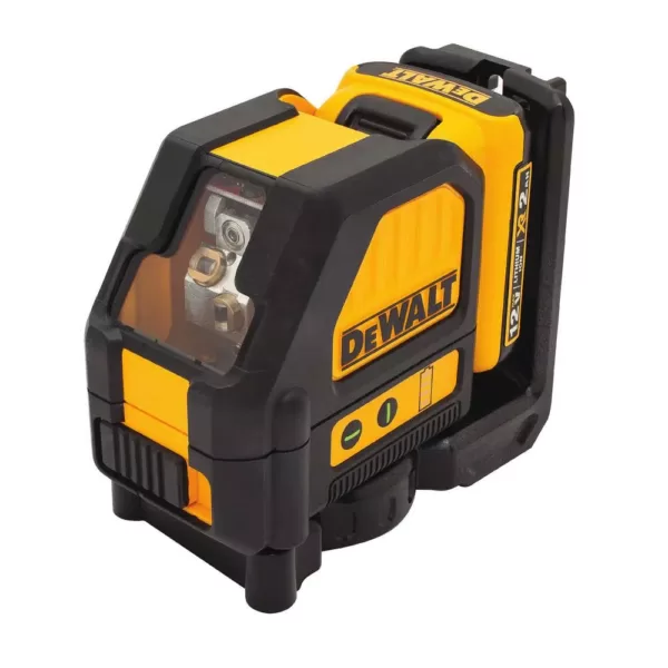 DEWALT 12-Volt MAX Lithium-Ion Cross-Line Green Laser Level with 100 ft. Laser Distance Measurer