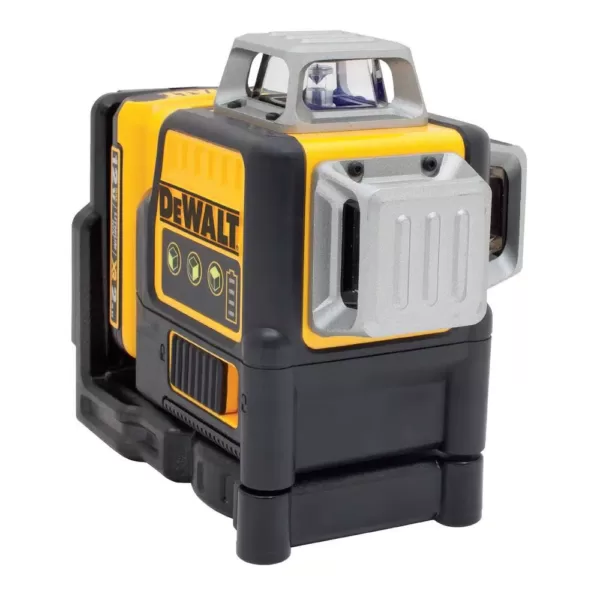 DEWALT 12-Volt MAX Li-Ion 100 ft. Green Self-Leveling 3-Beam 360-Degree Laser Level with Bonus 9 ft. x 1/2 in. Tape Measure