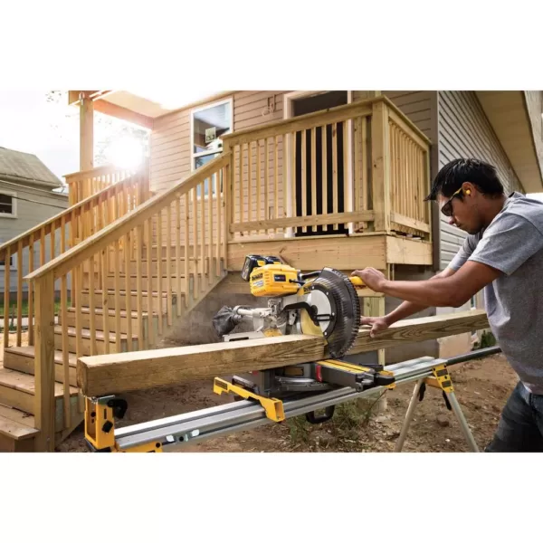 DEWALT FLEXVOLT 120-Volt MAX Cordless Brushless 12 in. Miter Saw with AC Adapter, (2) FLEXVOLT 6.0Ah Batteries & Rolling Stand