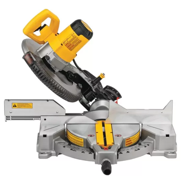 DEWALT 15 Amp Corded 12 in. Compound Single Bevel Miter Saw with 12 in. Miter Saw Blade 32-Teeth and 80-Teeth (4-Pack)