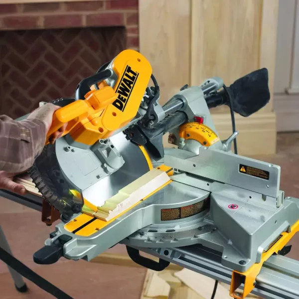 DEWALT 15 Amp Corded 12 in. Double-Bevel Sliding Compound Miter Saw with Bonus 20 Series 12 in. 60T Fine Finish Saw Blade