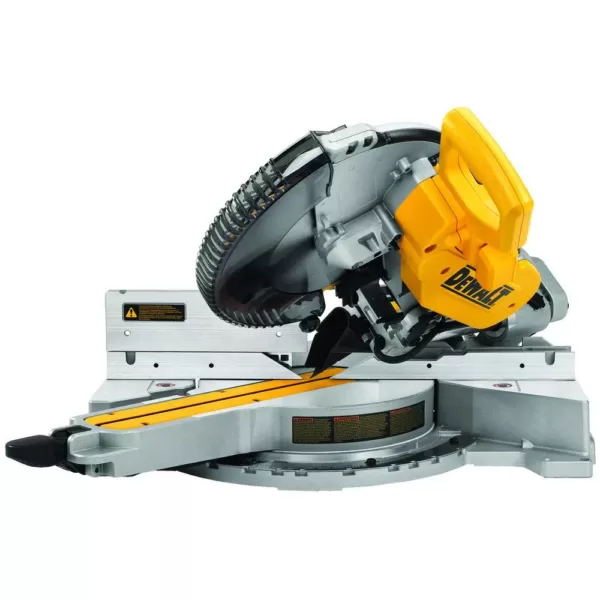 DEWALT 15 Amp Corded 12 in. Double-Bevel Sliding Compound Miter Saw with Bonus 20 Series 12 in. 60T Fine Finish Saw Blade