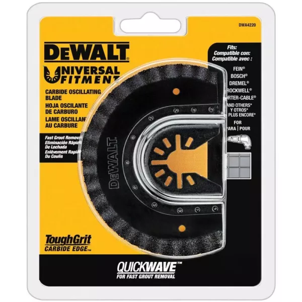 DEWALT Oscillating Fast Cut Carbide Grout Removal Blade