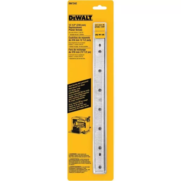 DEWALT 12-1/2 in. Steel Disposable Reversible Planer Knives for Planers (3-Pack)