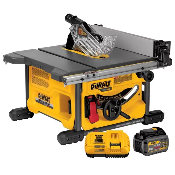 DEWALT FLEXVOLT 60-Volt MAX  Cordless Brushless 8-1/4 in. Table Saw Kit with (1) FLEXVOLT 6.0Ah Battery