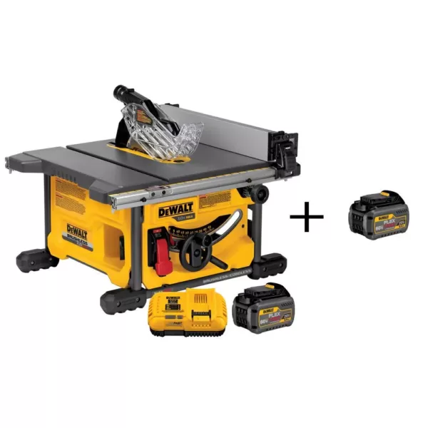 DEWALT FLEXVOLT 60-Volt MAX  Cordless Brushless 8-1/4 in. Table Saw Kit with (2) FLEXVOLT 6.0Ah Batteries