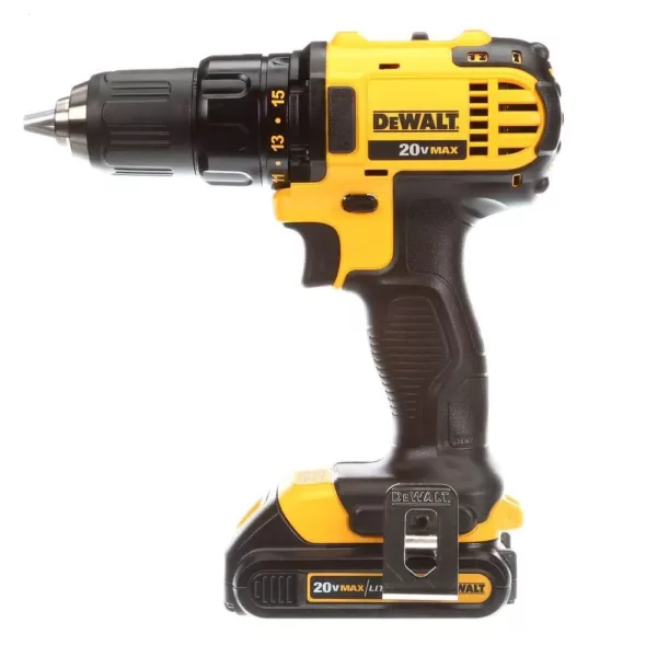 DEWALT 20-Volt MAX Cordless Compact 1/2 in. Drill/Drill Driver with (2) 20-Volt 1.3Ah Batteries, Charger & Bag