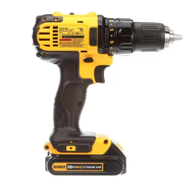 DEWALT 20-Volt MAX Cordless Compact 1/2 in. Drill/Drill Driver with (2) 20-Volt 1.3Ah Batteries, Charger & Bag