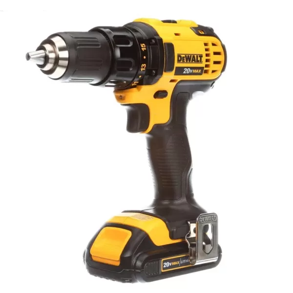 DEWALT 20-Volt MAX Cordless Compact 1/2 in. Drill/Drill Driver with (2) 20-Volt 1.3Ah Batteries, Charger & Bag