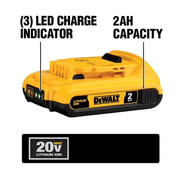 DEWALT 20-Volt MAX Compact Lithium-Ion 2.0Ah Battery Pack