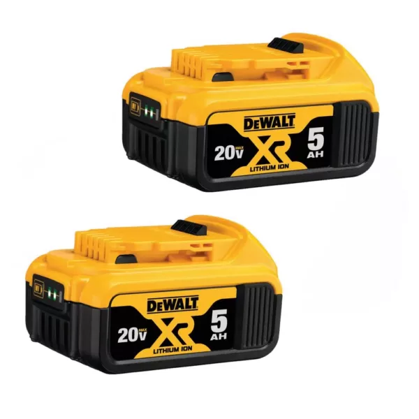 DEWALT 20-Volt MAX XR Premium Lithium-Ion 5.0Ah Battery Pack (2-Pack)